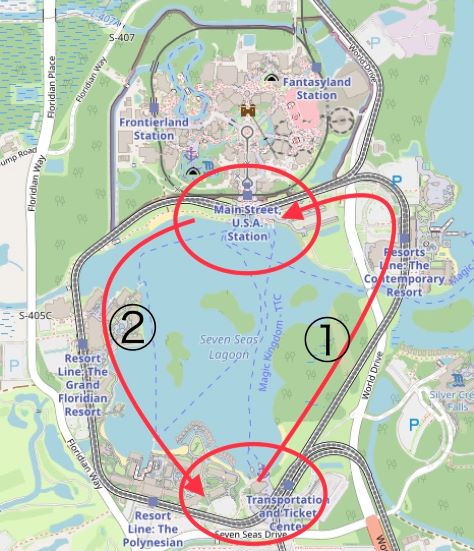 Walt Disney World TO MK FROM TTC MONORAIL