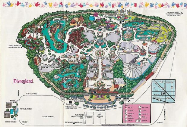 Disneyland Guidebook 1988 Map